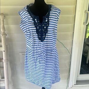 Mud Pie Striped Blue and White Dress  E
